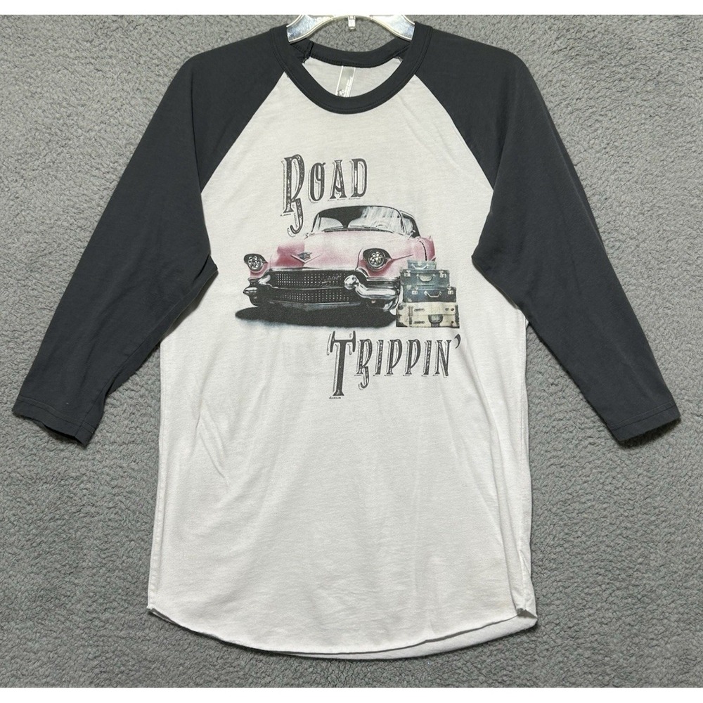 Road Trippin Raglan Sleeve T Shirt Medium 1956 Cadillac Altered Ego Poem